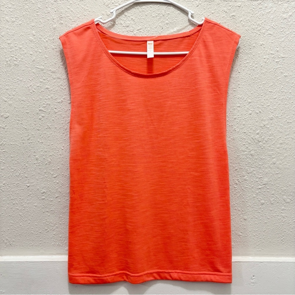 Lucy Coral Orange Sleeveless Top Small